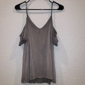 grey off the shoulder top